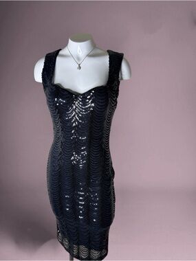 Windsor-Medium-
🌸Black Sequin Sleeveless Cocktail Dress